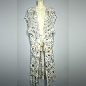 Elegant Cream Open-Front Cardigan